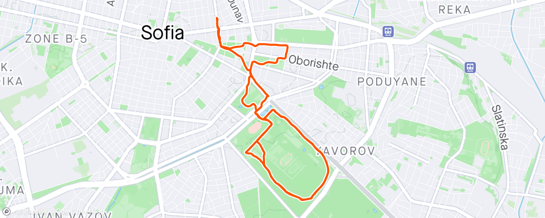 Map of the activity, Runseeing Sofia 🇧🇬