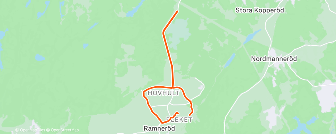 Map of the activity, Lunch Ride