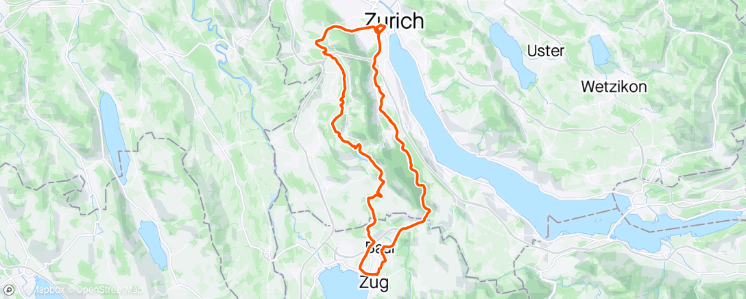 Map of the activity, Ämtlerwäg to Zürich
