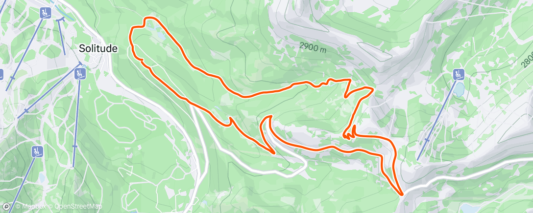 Map of the activity, Afternoon Trail Run
