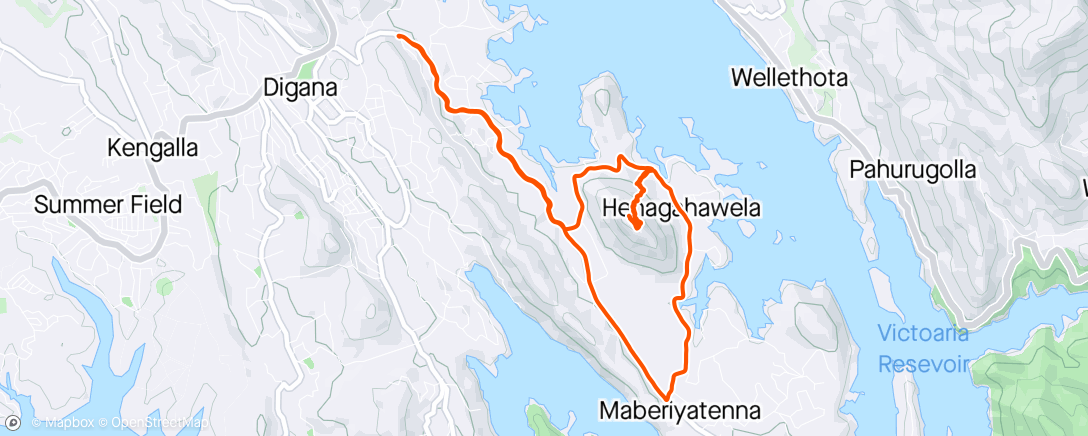 Map of the activity, Temple Run + solo hike to Pettigala
