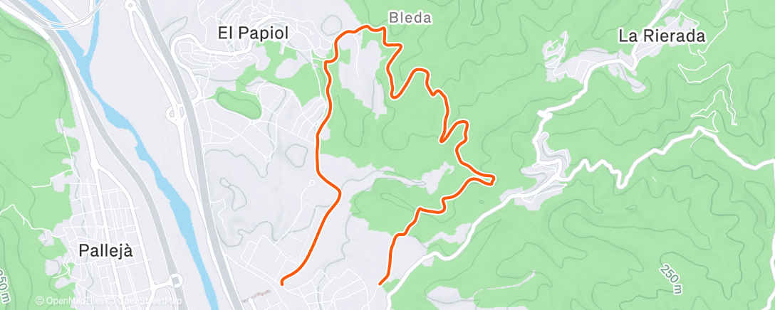 Map of the activity, Carrera a la hora del almuerzo