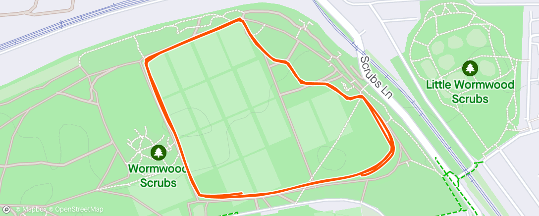 Map of the activity, Wormwood Scrubs Parkrun - feel free to make up your own joke!