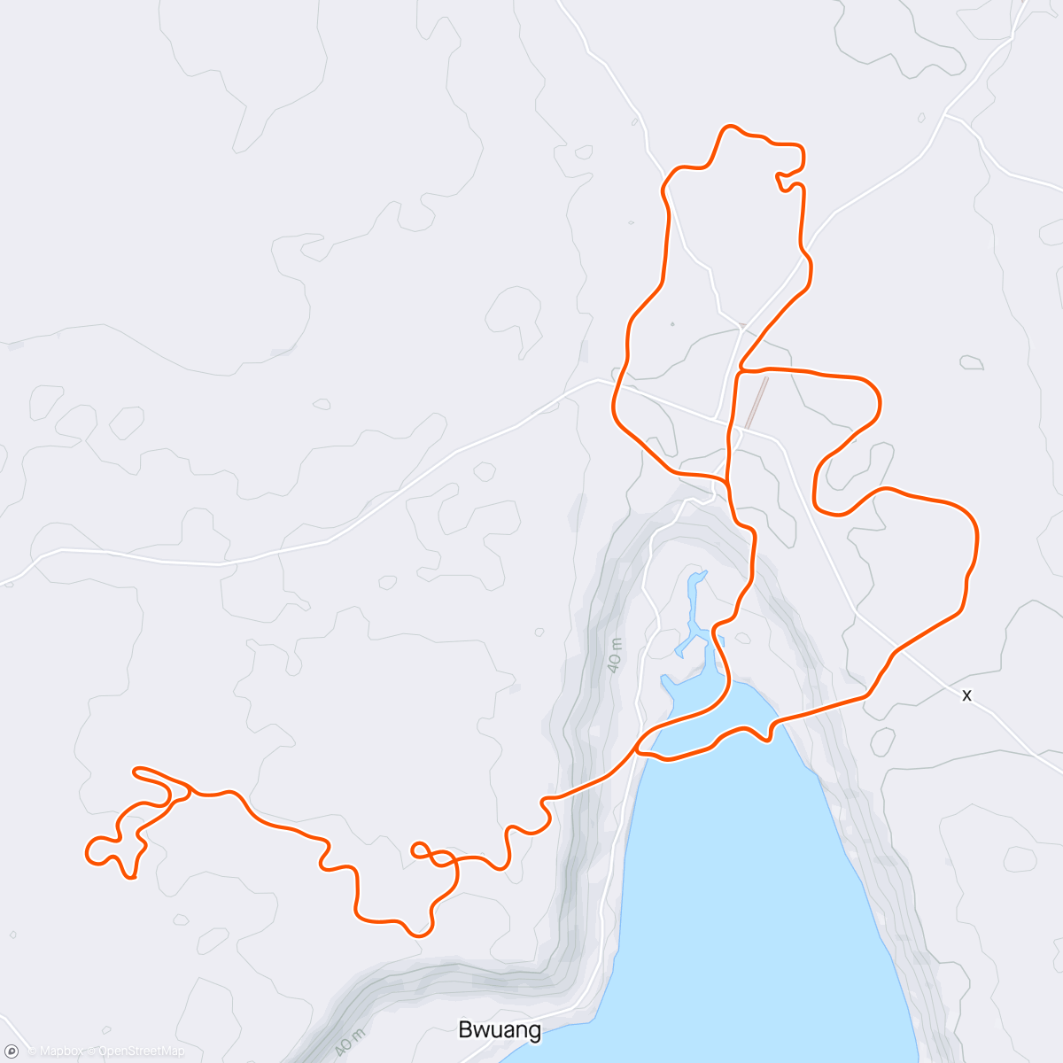 アクティビティ「Zwift - Group Ride: Infinity - Beginners Sub 1.5 'Cool As Ice Ride Out' (D) on Electric Loop in Makuri Islands」の地図