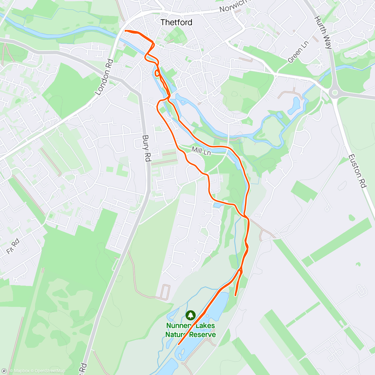 Map of the activity, Thursday Samosa Run or Walk