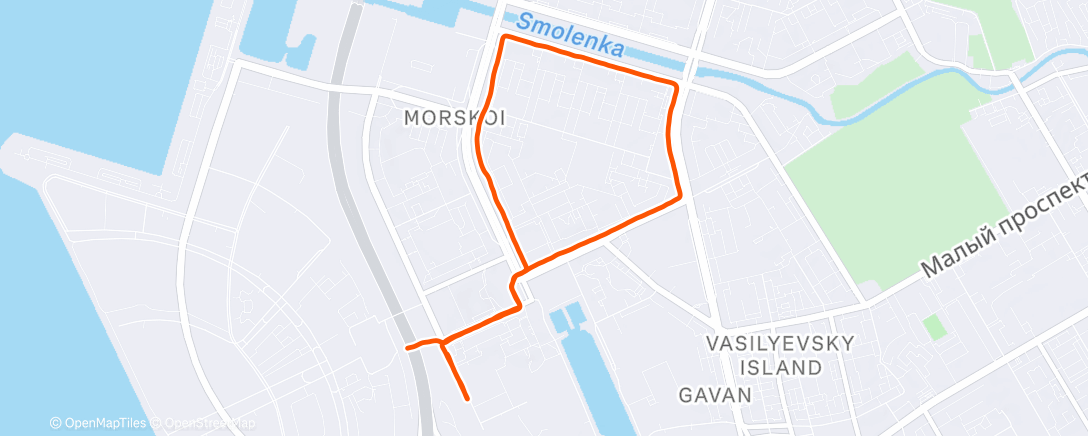 Map of the activity, Ночной забег