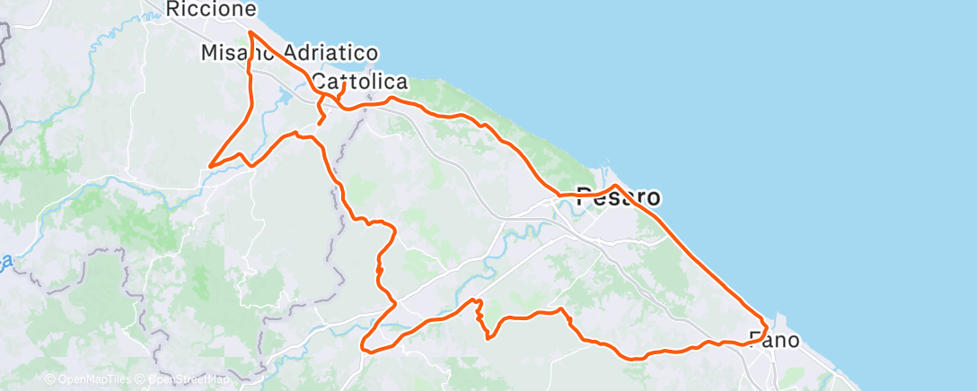Map of the activity, Pedalata mattutina
