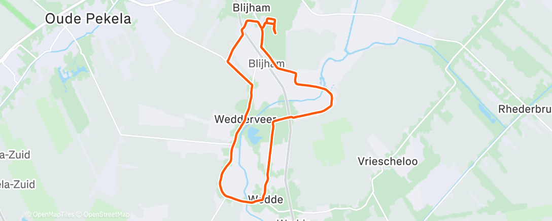 Map of the activity, Oudejaarsloop Blijham🥈