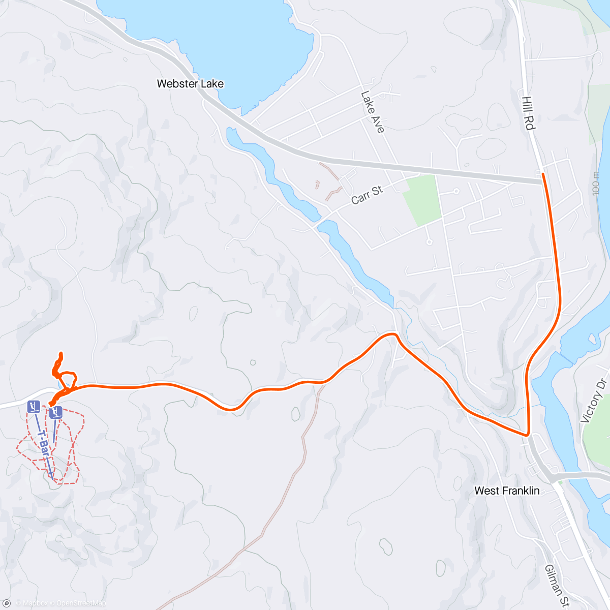Map of the activity, 3 HRS of Trail Work w/ NEMBA x UNH Extensión