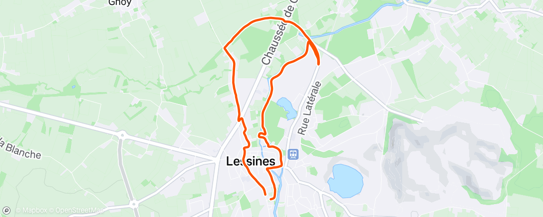 Map of the activity, Course à pied dans l'après-midi