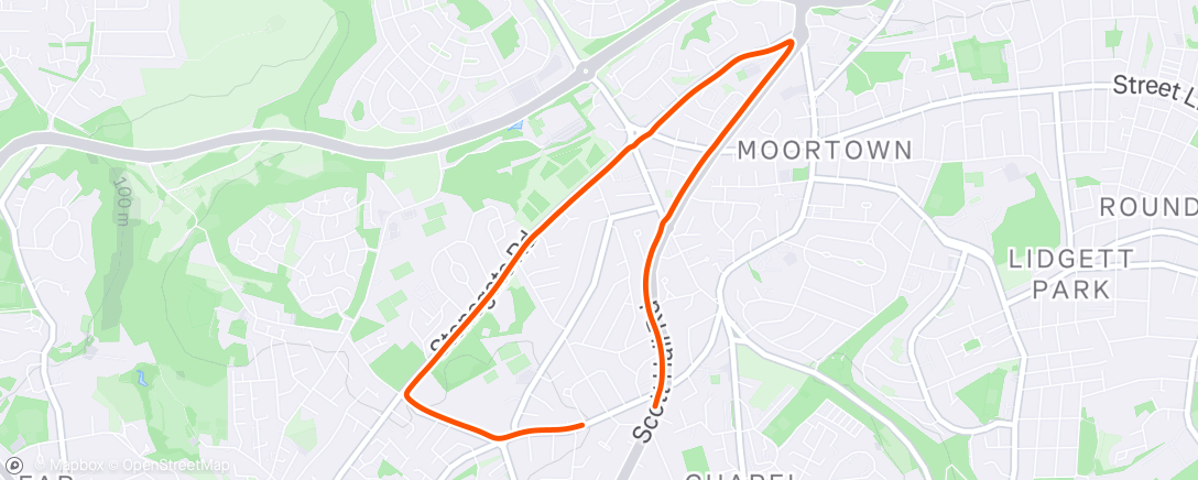 Map of the activity, Afternoon Run