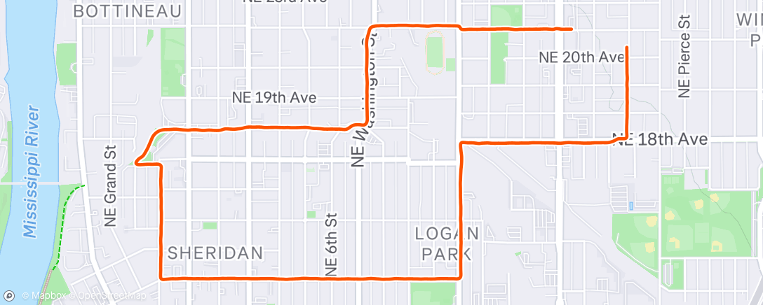 Map of the activity, Morning Run