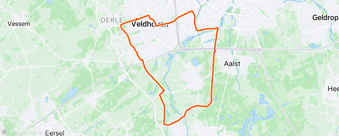 Map of the activity, Mid week long run