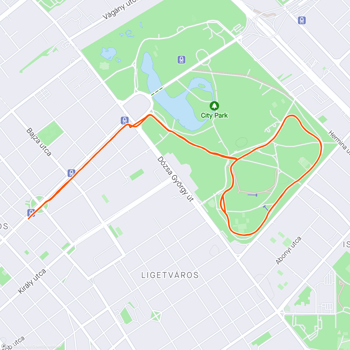 Map of the activity, Budapest run