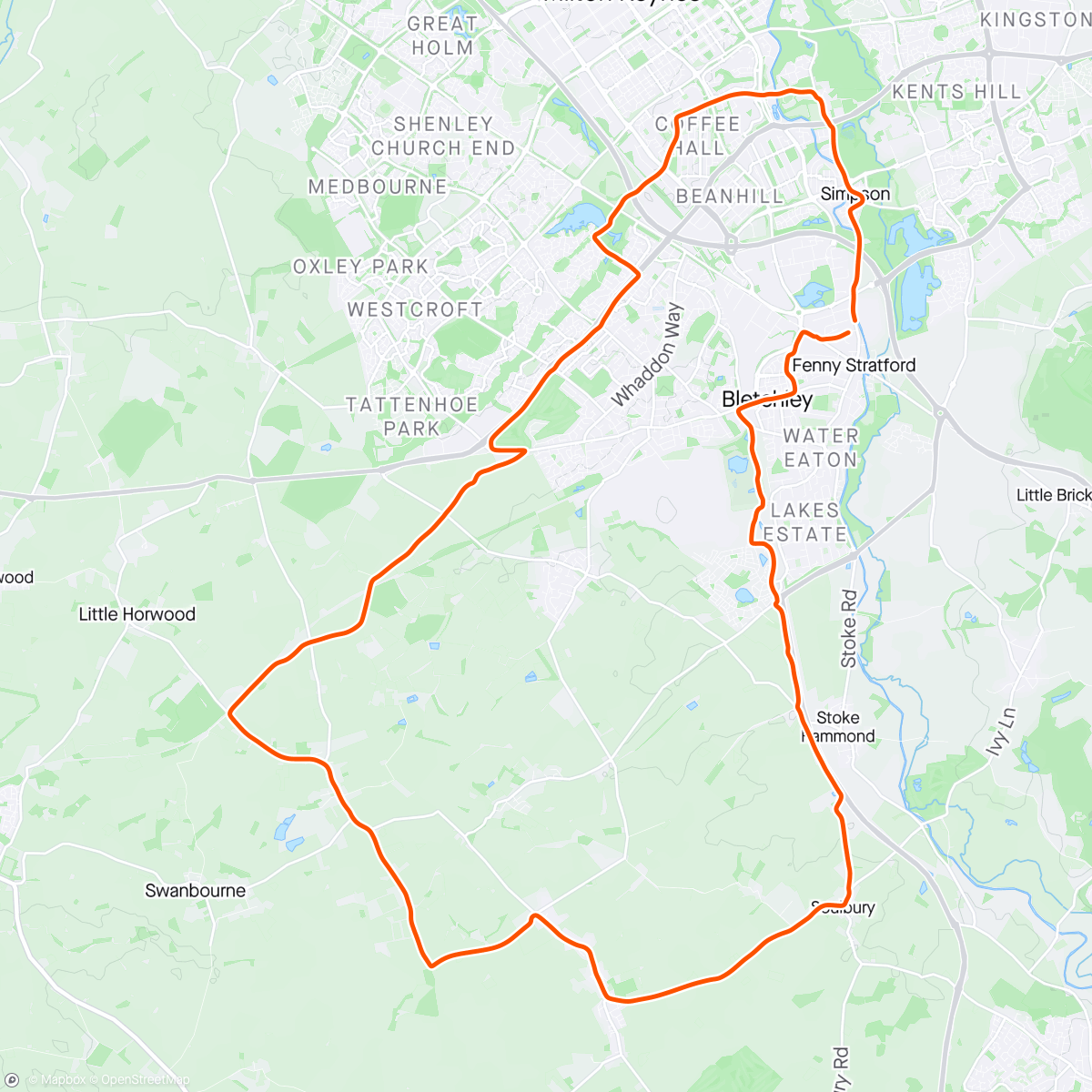Map of the activity, Afternoon Ride around some lanes and bridleways