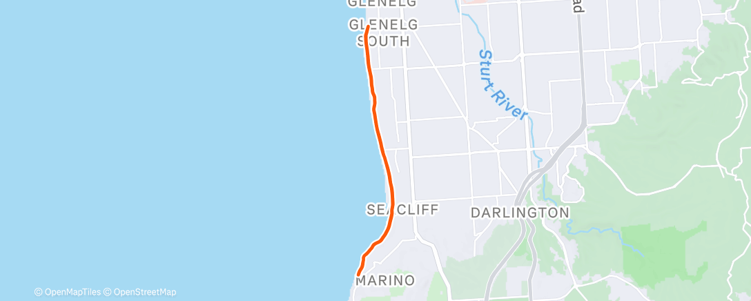 Map of the activity, Afternoon Run