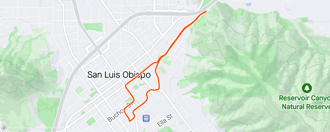 Map of the activity, Lunch Run Solo