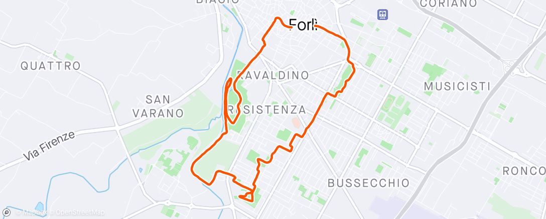 Map of the activity, Corsa mattutina diabete  marathon