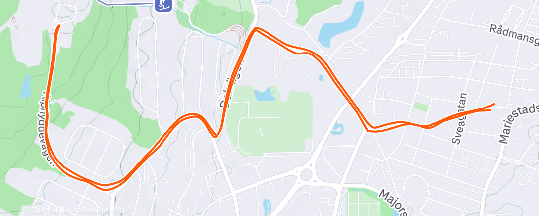 Map of the activity, Afternoon Run