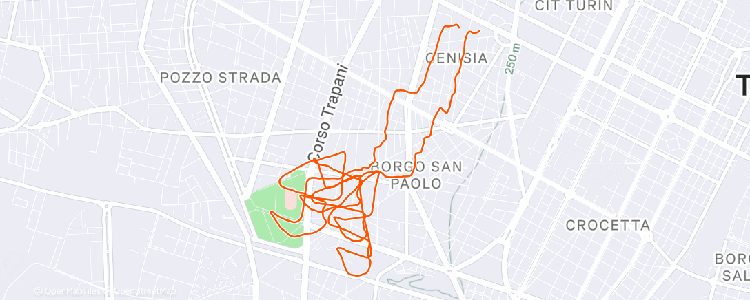 Map of the activity, Corsa pomeridiana