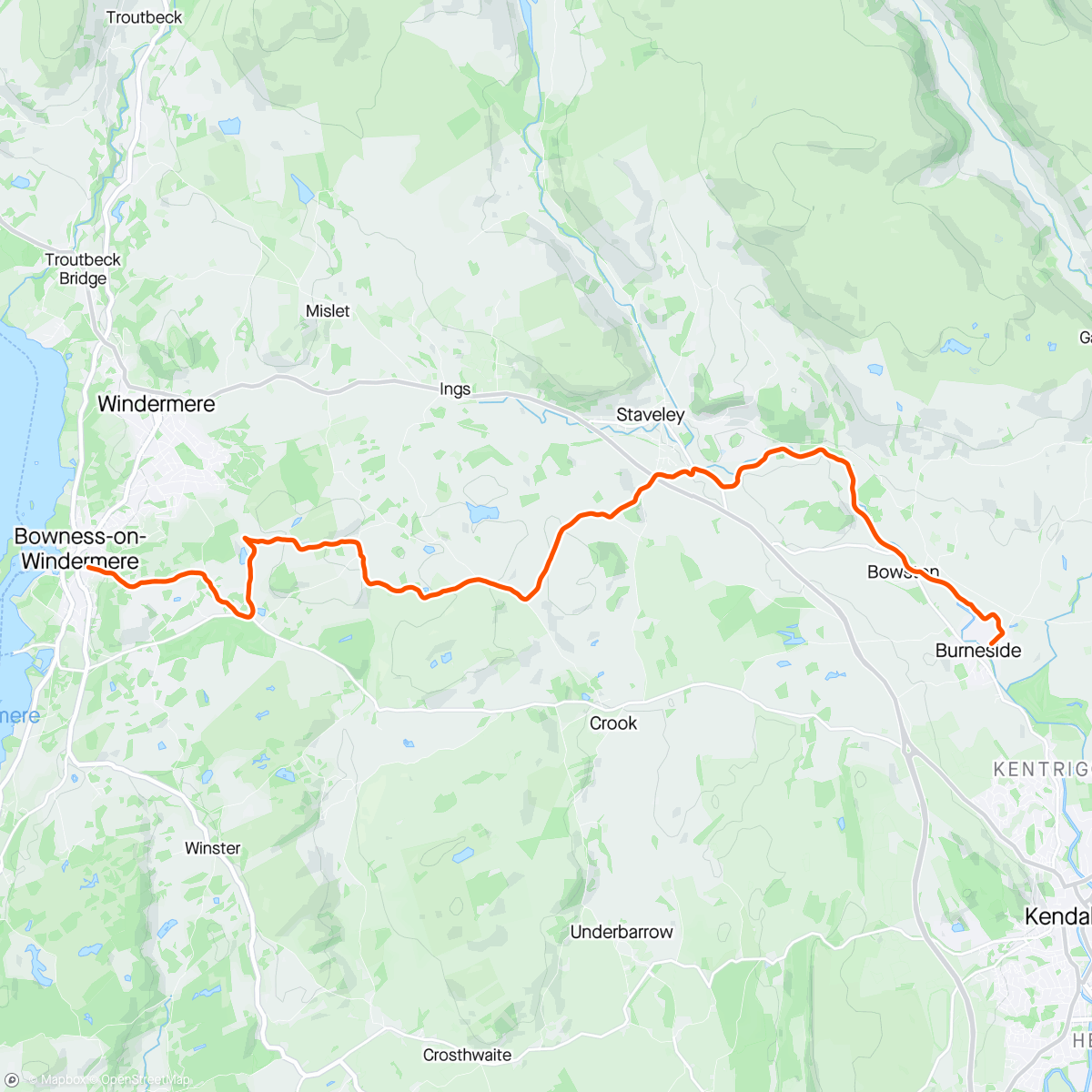 Map of the activity, Dales Way Part 2