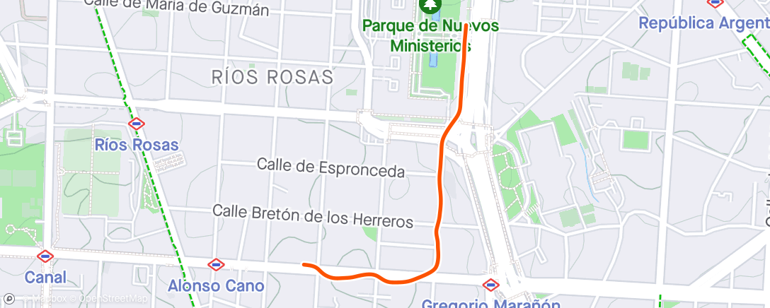 Kaart van de activiteit “Caminata a la hora del almuerzo”