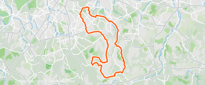 Route map for WARLINGHAM (CAFE AT END) – ST GERMAIN CAFE – G1/2 35MI 1650FT G3 30MI 1525FT