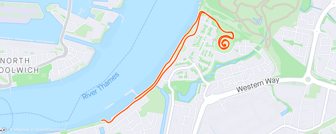 Map of the activity, Thames Path, Woolwich.