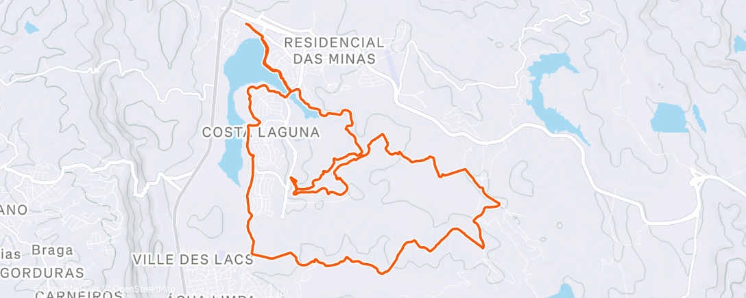 Map of the activity, 4h30 Trilha