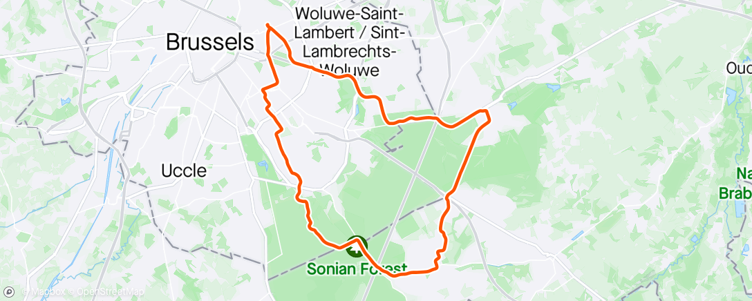 Map of the activity, Leisurely morning ride with Hans.