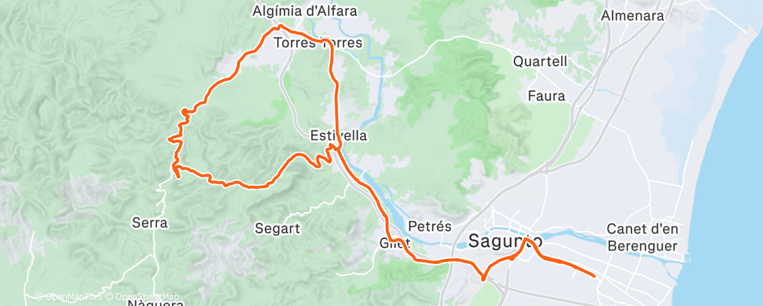 Map of the activity, Ciclismo
