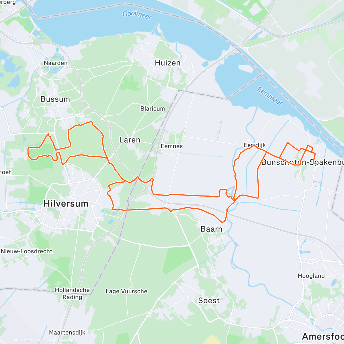 Map of the activity, Gravel net boven Hilversum ☀️