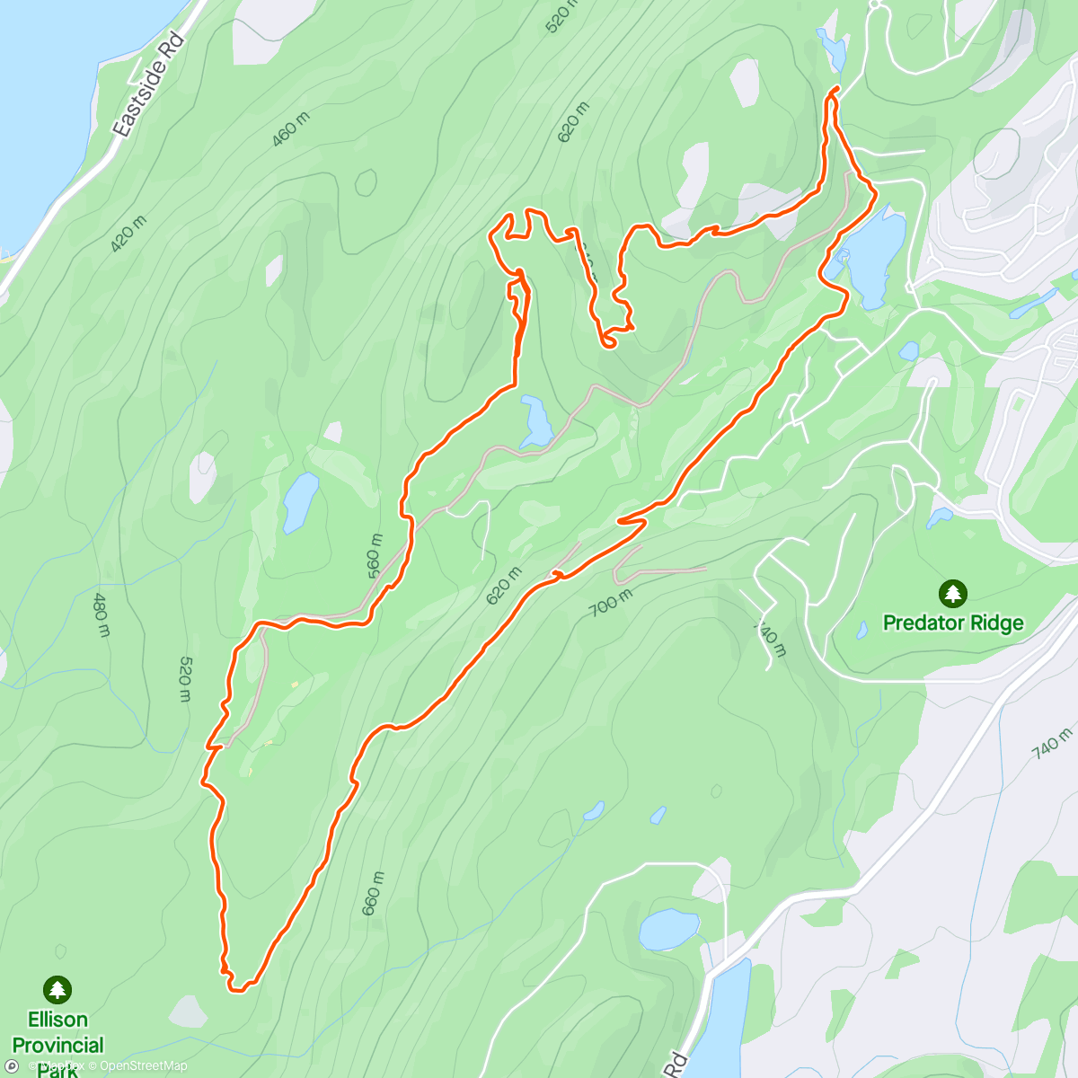 Map of the activity, Predator Ridge ride with the youngster