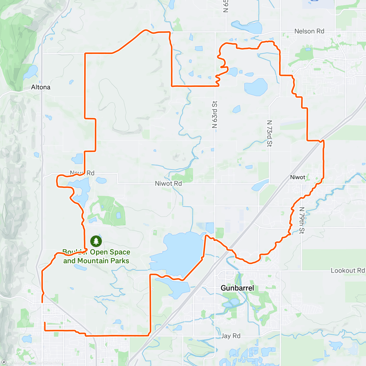 Map of the activity, Lunch Ride