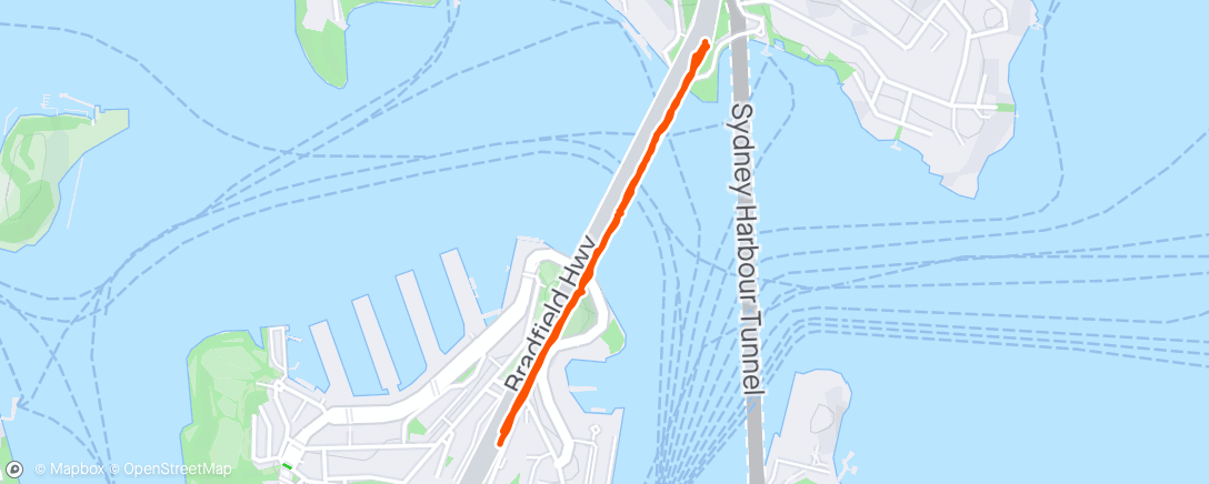 Map of the activity, Morning Walk across Sydney harbour bridge
