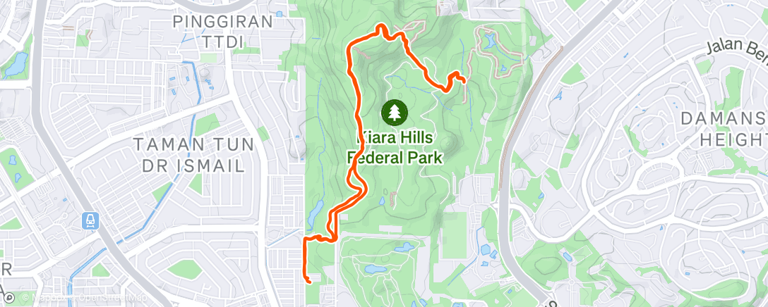 Map of the activity, Lunch Trail Run