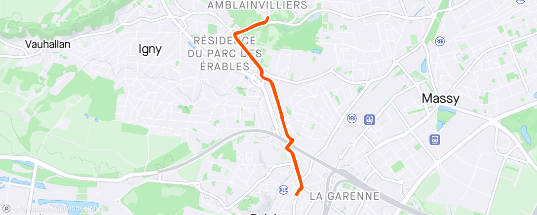Map of the activity, Sortie vélo le matin A/R FT