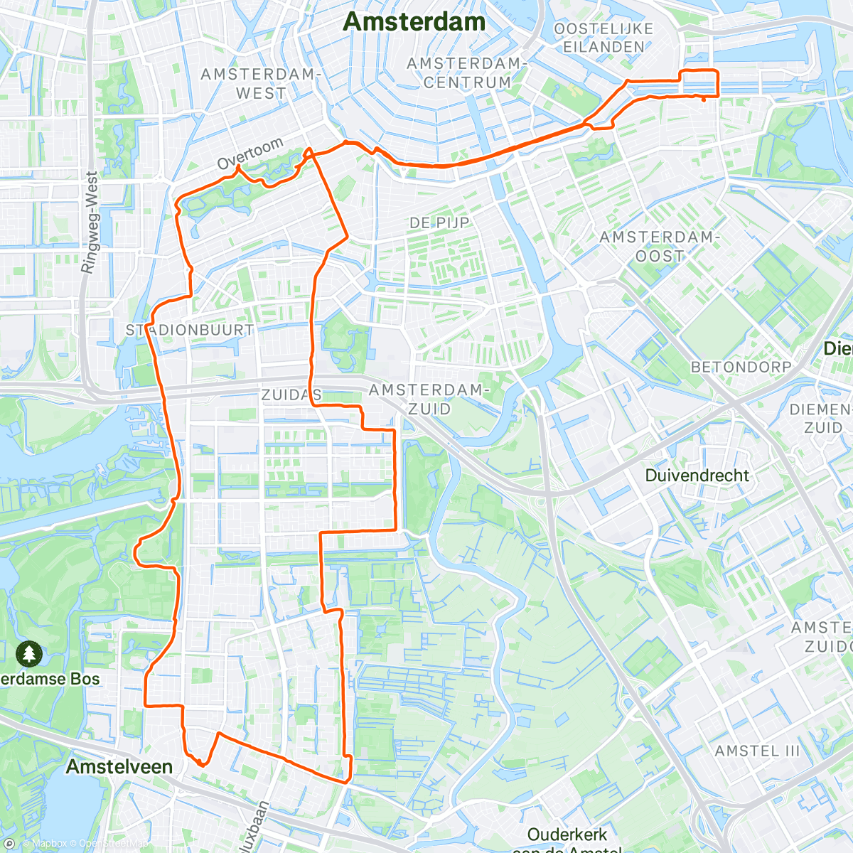 Map of the activity, Vrijwilliger tijdens de FNS naar Amstelveen. Daarnaast transfer op skates van- en naar- huis.