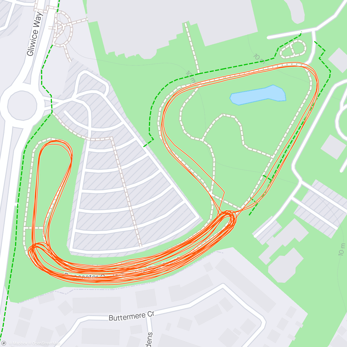 Map of the activity, Track work with Danum Harriers