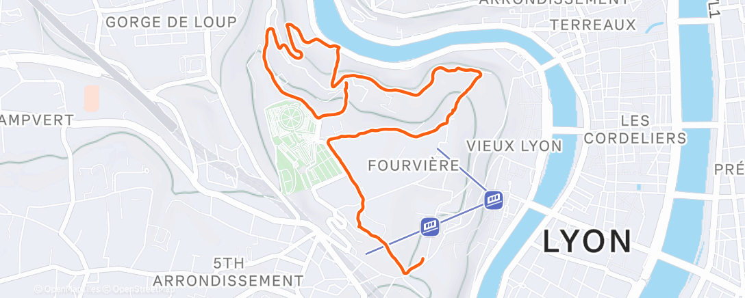 Map of the activity, Lunch Run
