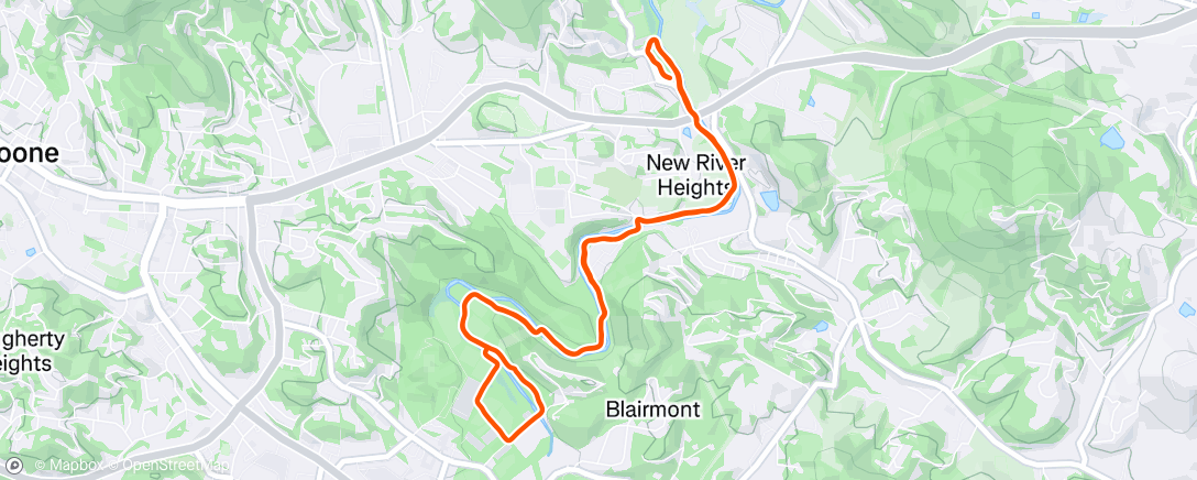 Map of the activity, Lunch Run