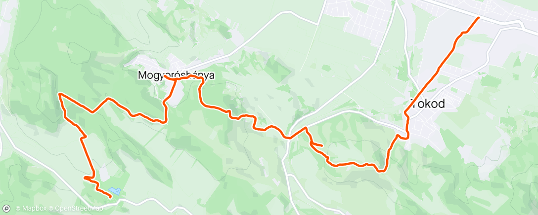 Map of the activity, Kéktúra 13. Péliföldszentkereszt-Tokod 17% completed