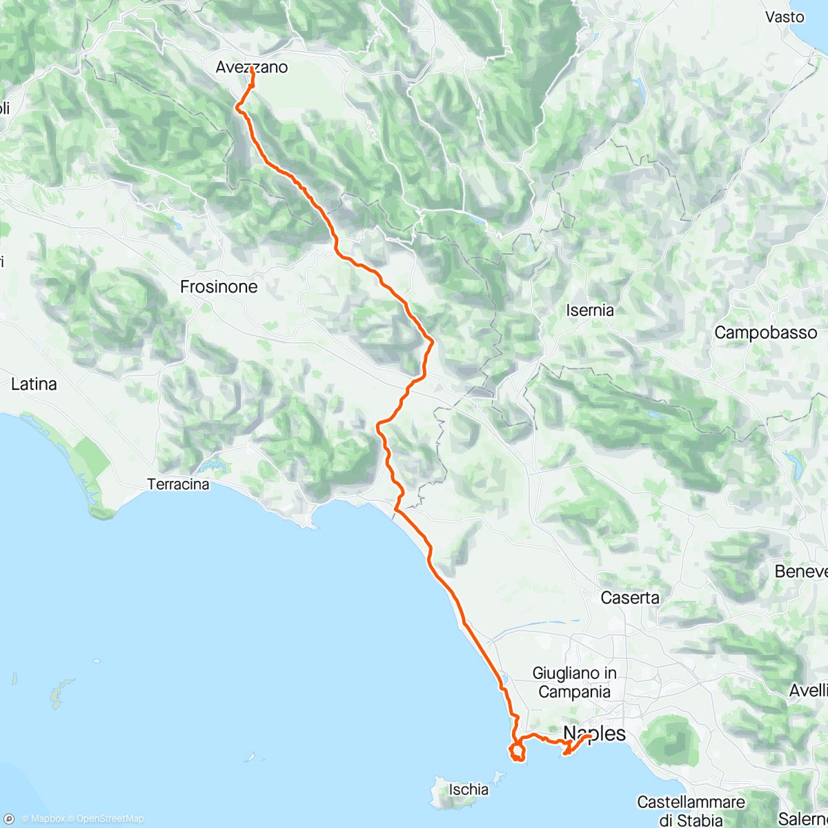 Map of the activity, Giro d’Italia stage 9
