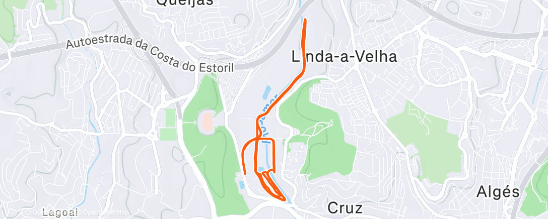Map of the activity, Evening Run