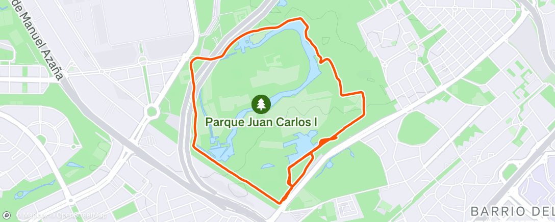 Map of the activity, Entrenamiento en grupo en el orquesta Juan Carlos I - Un poco de vallas y saltos