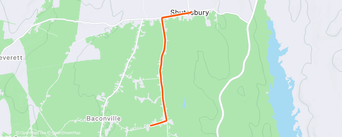 Map of the activity, Evening Run