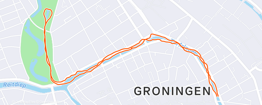 Map of the activity, Course à pied le soir