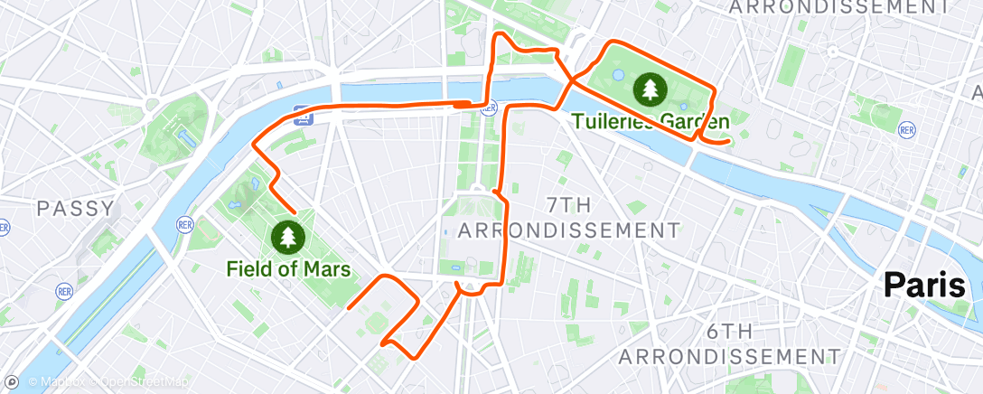 Map of the activity, Leisurely Tour of Paris by Bike
