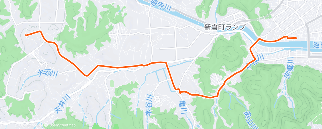 Map of the activity, Evening Ride