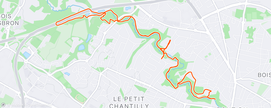 Map of the activity, Course à pied du midi